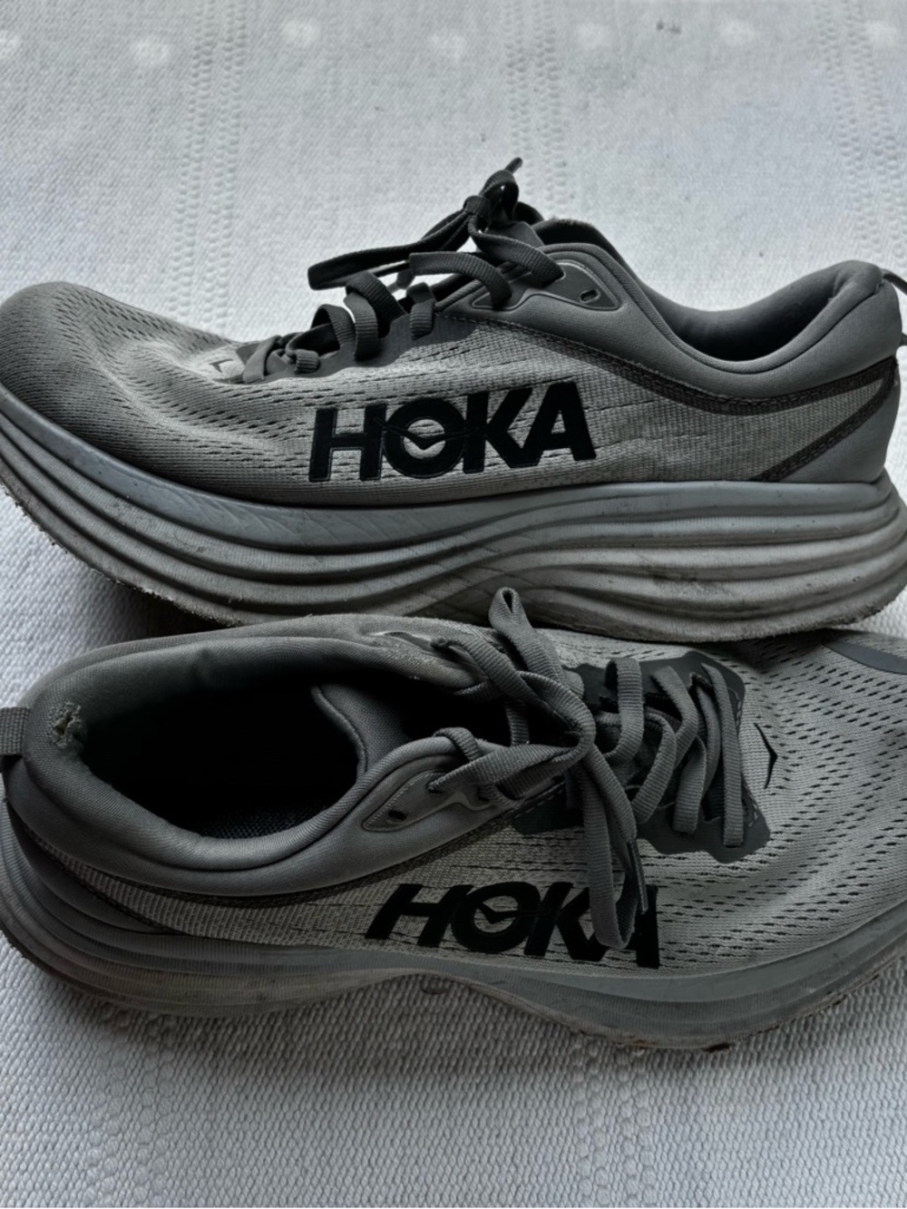 HOKA One One Bondi 3 Men’s Size 8.5D Running Shoes Gray - Picture 2 of 15